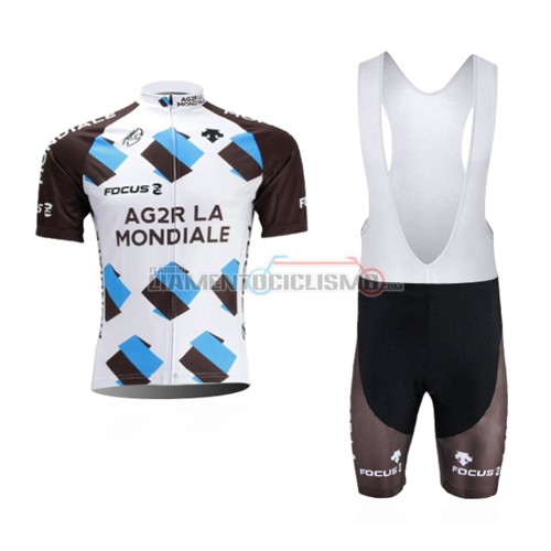 Abbigliamento Ciclismo Ag2r 2014 marrone e bianco