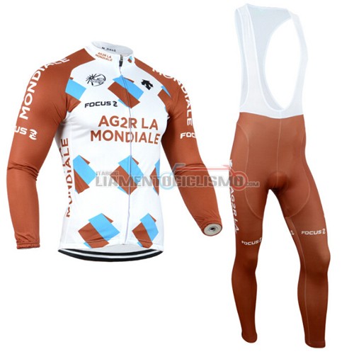 Abbigliamento Ciclismo Ag2r ML 2015 marrone e bianco