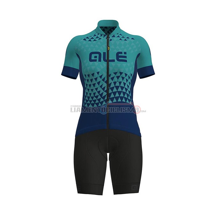 Abbigliamento Ciclismo Donne ALE Manica Corta 2021 Spento Blu Verde