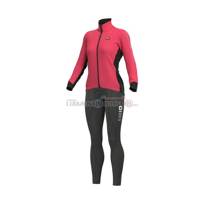 Abbigliamento Ciclismo Donne ALE Manica Lunga 2021 Scuro Rosa(2)