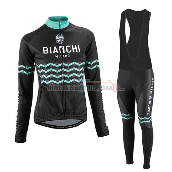 Donne Abbigliamento Ciclismo Bianchi ML 2016 nero e verde