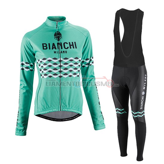 Donne Abbigliamento Ciclismo Bianchi ML 2016 verde e nero