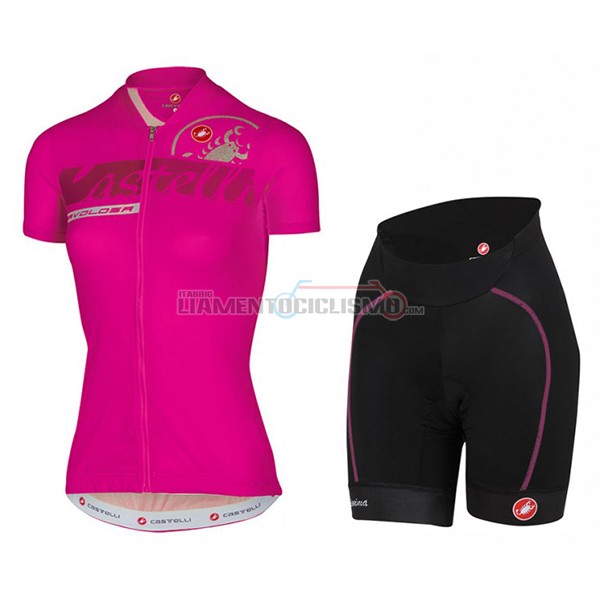 2017 Abbigliamento Ciclismo Donne Castelli Manica Corta Rosa