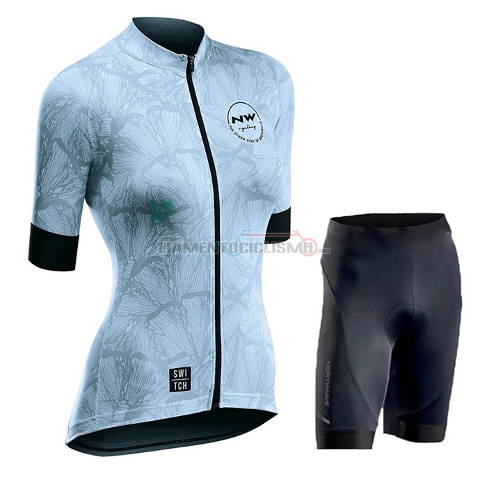 Abbigliamento Ciclismo Donne Northwave Manica Corta 2020 Blu Nero