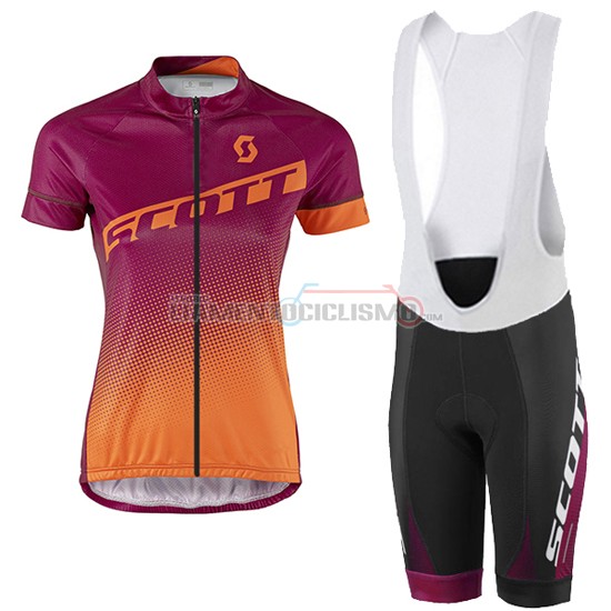 Donne Abbigliamento Ciclismo Scott 2016 rosso e arancione