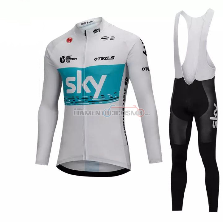 Abbigliamento Ciclismo Sky ML 2018 Bianco e Blu