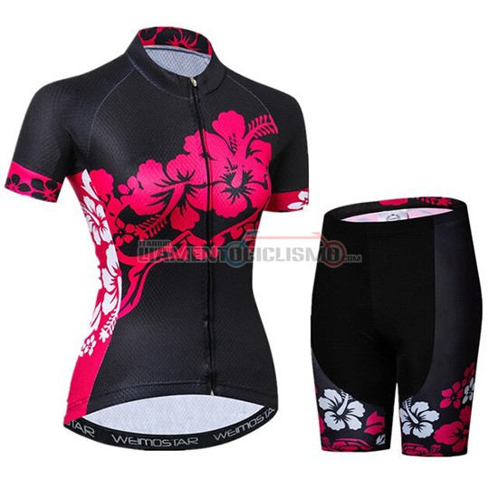 Abbigliamento Ciclismo Donne Weimostar Manica Corta 2019 Nero Rosa