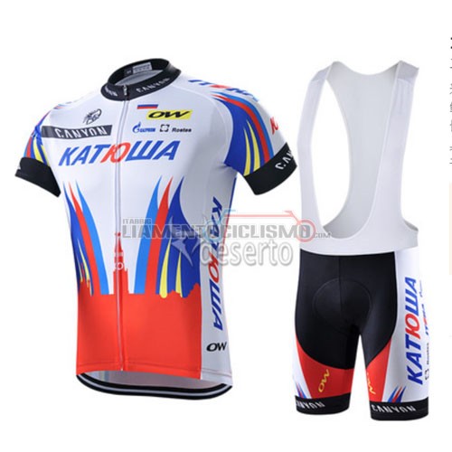 Abbigliamento Ciclismo Katusha 2015 bianco e rosso