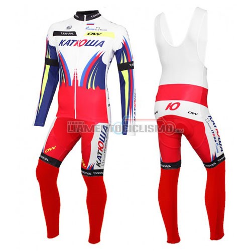 Abbigliamento Ciclismo Katusha ML 2016 rosso ebianco