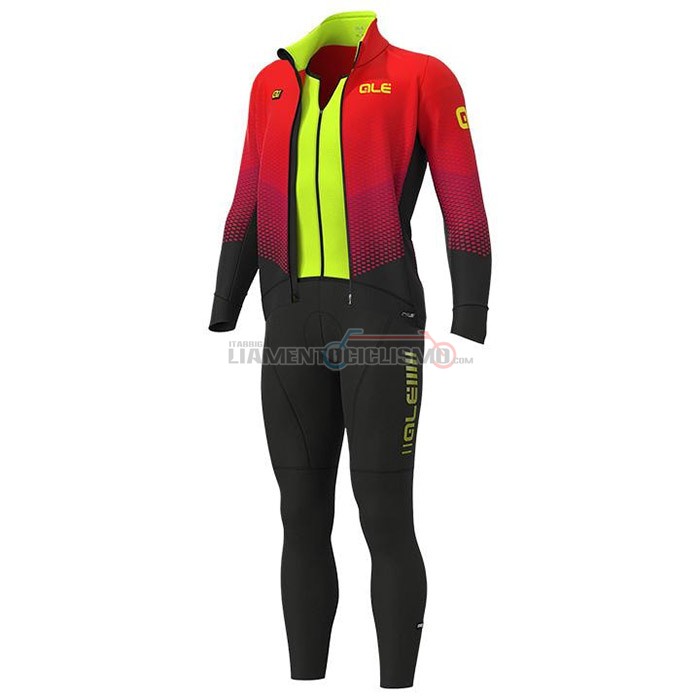 Abbigliamento Ciclismo ALE Manica Lunga 2020 Rosso Giallo(1)