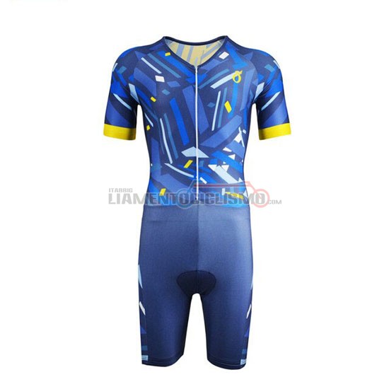 Abbigliamento Ciclismo Emonder-Triathlon Manica Corta 2019 Blu Giallo