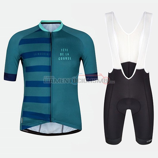 Abbigliamento Ciclismo Tete de La Course Manica Corta 2018 Verde Blu