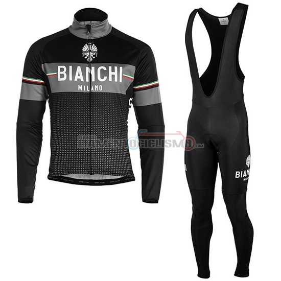 Abbigliamento Ciclismo Bianchi Milano XD Manica Lunga 2019 Nero Grigio