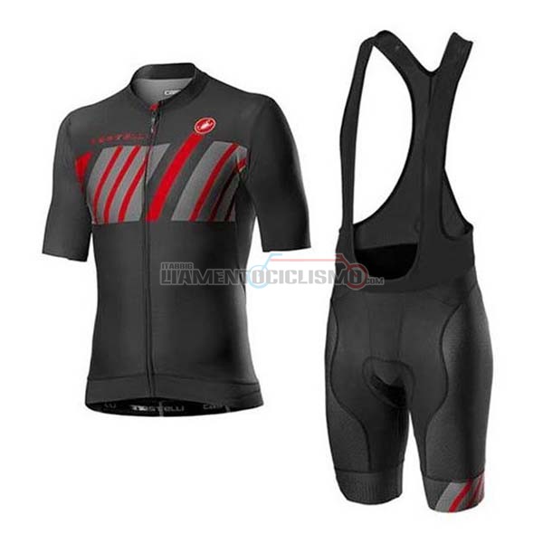Abbigliamento Ciclismo Castelli Manica Corta 2020 Nero Grigio Rosso