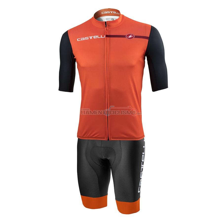 Abbigliamento Ciclismo Castelli Manica Corta 2021 Arancione(1)