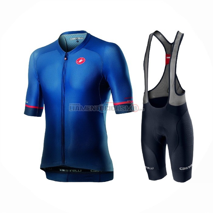 Abbigliamento Ciclismo Castelli Manica Corta 2021 Scuro Nero Blu