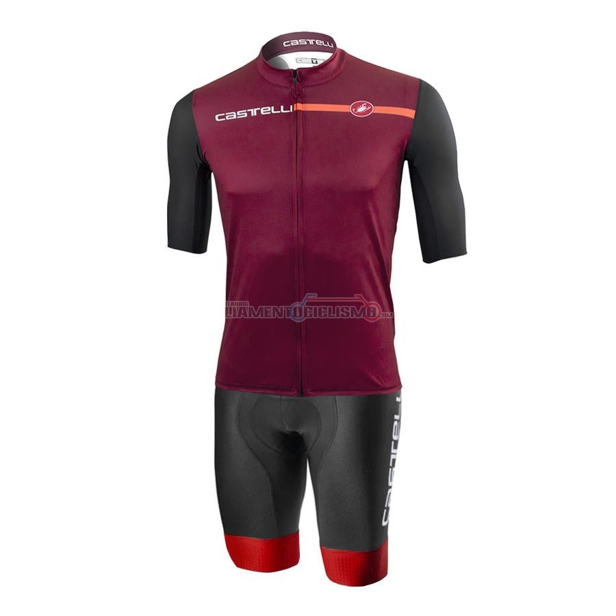 Abbigliamento Ciclismo Castelli Manica Corta 2021 Spento Rosso