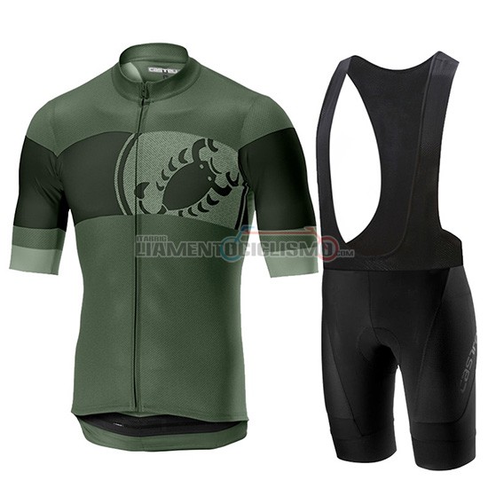 Abbigliamento Ciclismo Castelli Ruota Manica Corta 2019 Nero Verde