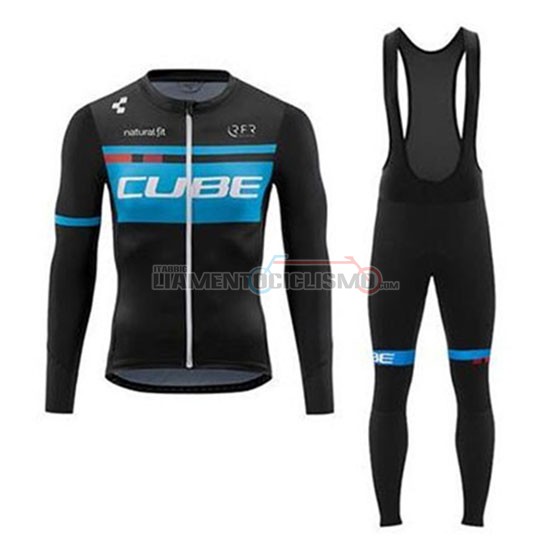 Abbigliamento Ciclismo Cube Manica Lunga 2020 Blu Nero