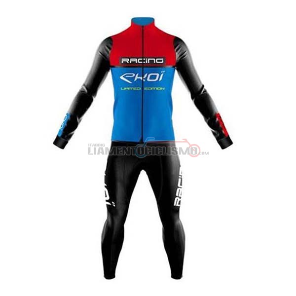 Abbigliamento Ciclismo EKOI Manica Lunga 2020 Rosso Blu Nero