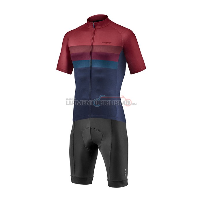 Abbigliamento Ciclismo Giant Manica Corta 2021 Spento Rosso Blu