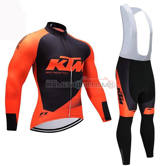 Abbigliamento Ciclismo Ktm Manica Lunga 2019 Nero Arancione
