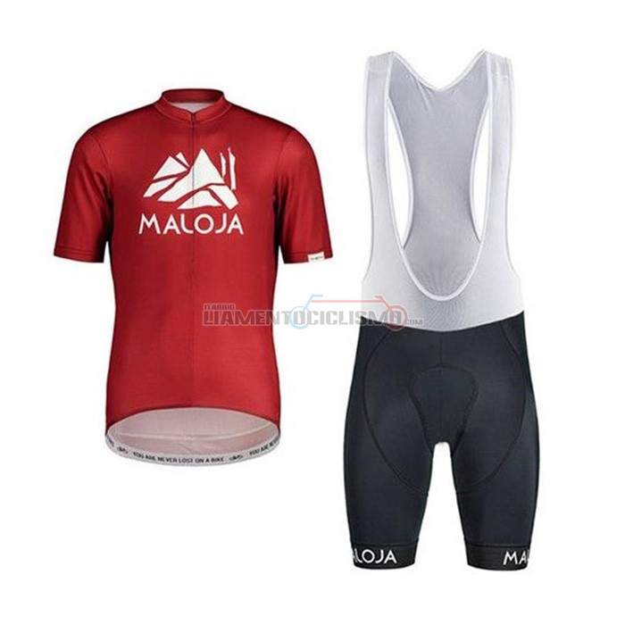 Abbigliamento Ciclismo Maloja Manica Corta 2020 Rosso Bianco