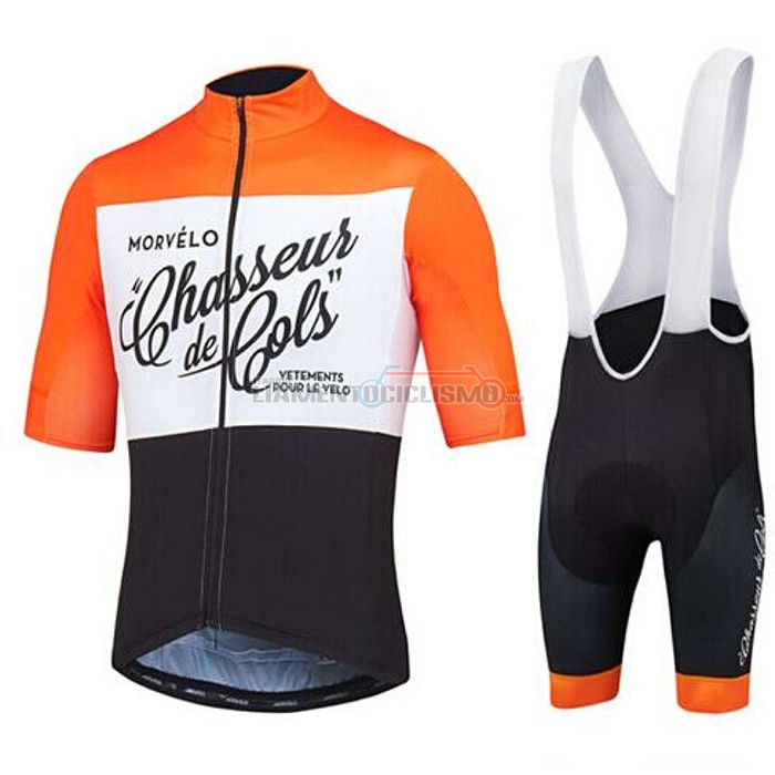 Abbigliamento Ciclismo Morvelo Manica Corta 2020 Nero Bianco Arancione