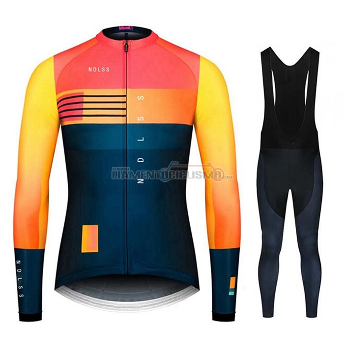 Abbigliamento Ciclismo NDLSS Manica Lunga 2020 Blu Giallo