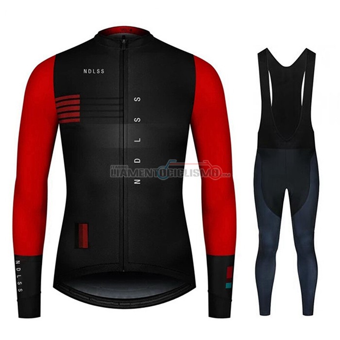 Abbigliamento Ciclismo NDLSS Manica Lunga 2020 Nero Rosso