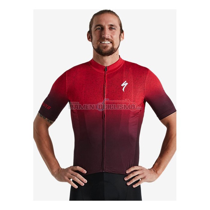 Abbigliamento Ciclismo Specialized Manica Corta 2021 Scuro Rosso