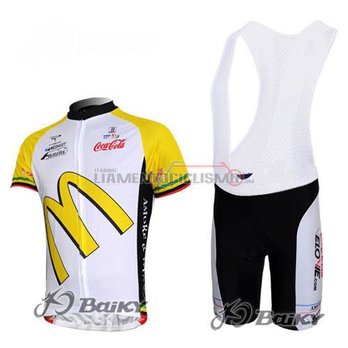 Abbigliamento Ciclismo McDonald 2015 bianco e giallo