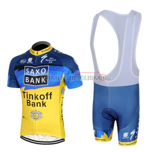 Abbigliamento Ciclismo Saxo Bank 2013 blu e giallo