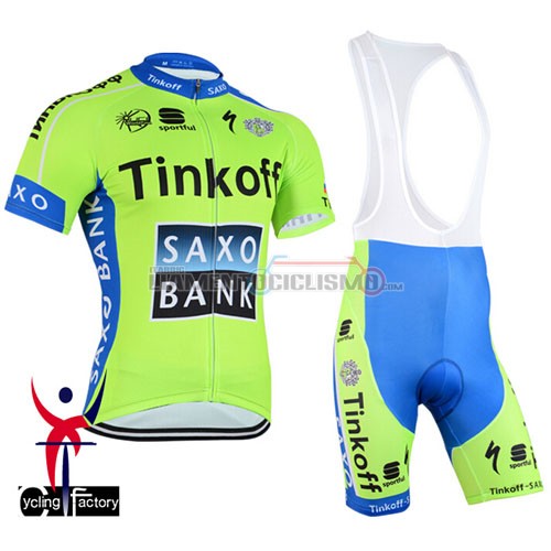 Abbigliamento Ciclismo Saxo Bank 2015 verde e blu