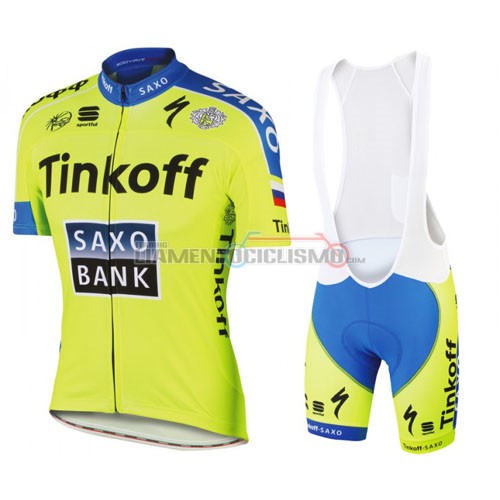Abbigliamento Ciclismo Saxo Bank 2016 giallo e blu