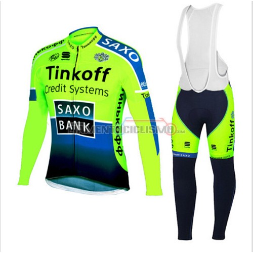Abbigliamento Ciclismo Saxo Bank ML 2015 verde e blu