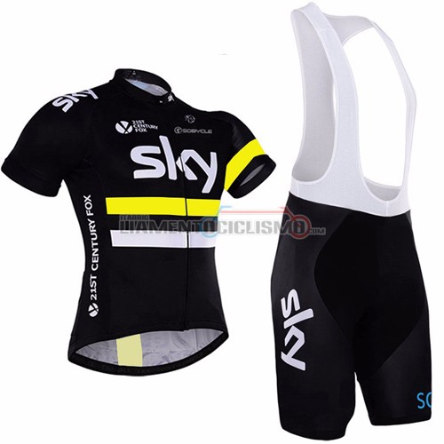 Abbigliamento Ciclismo Sky 2016 giallo e nero