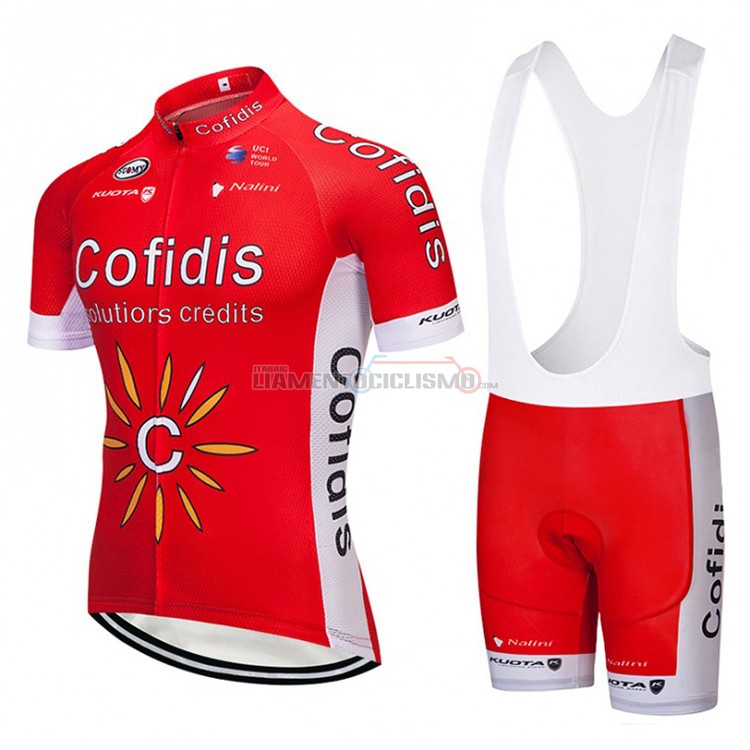 Abbigliamento Ciclismo Cofidis Manica Corta 2018 Rosso e Bianco