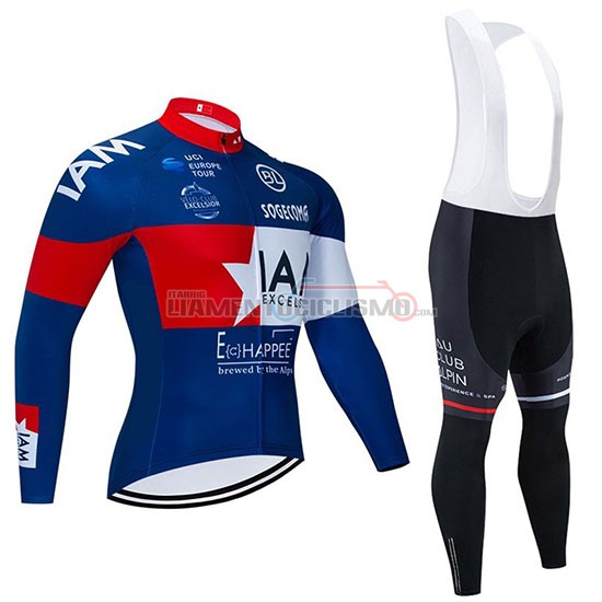 Abbigliamento Ciclismo IAM Manica Lunga 2020 Bianco Rosso Blu