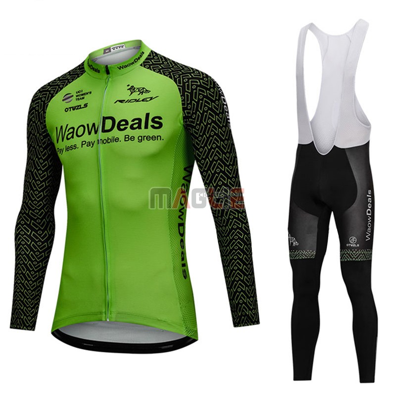 Abbigliamento Ciclismo Waowdeals ML 2018 Verde e Nero