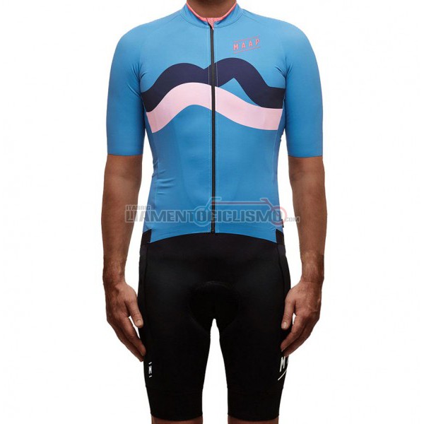 2017 Abbigliamento Ciclismo Maap Fat Stripe Manica Corta Blu