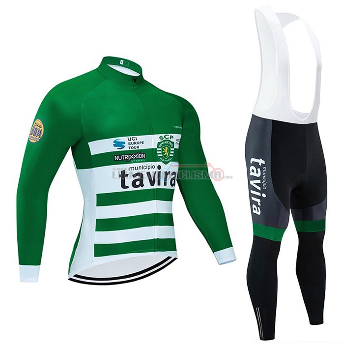 Abbigliamento Ciclismo Tavira Manica Lunga 2020 Bianco Verde