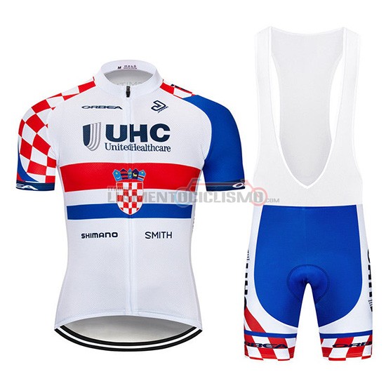 Abbigliamento Ciclismo UHC Manica Corta 2019 Bianco Rosso Blu
