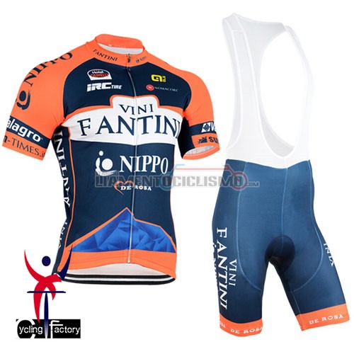Abbigliamento Ciclismo Vini Fantini 2015 arancione e blu