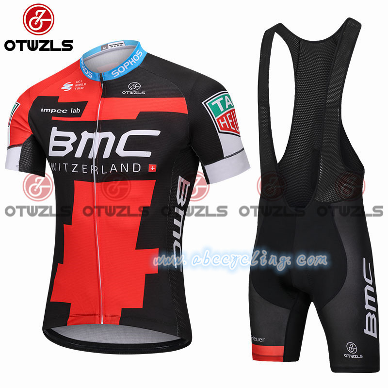 2018 Abbigliamento BMC Manica Cortas rosso e nero