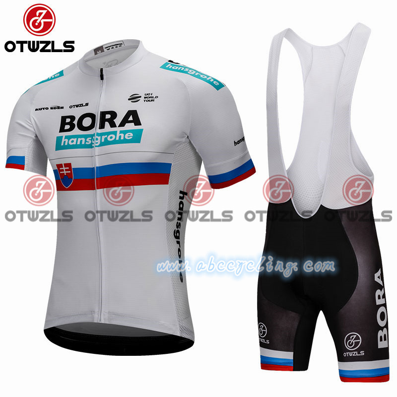 2018 Abbigliamento ciclismo Bora Manica Corta bianco