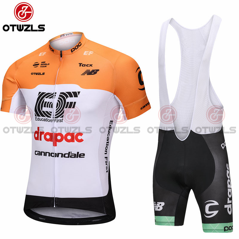 2018 Abbigliamento EF Drapac Cannondale Manica Corta giallo e bianco