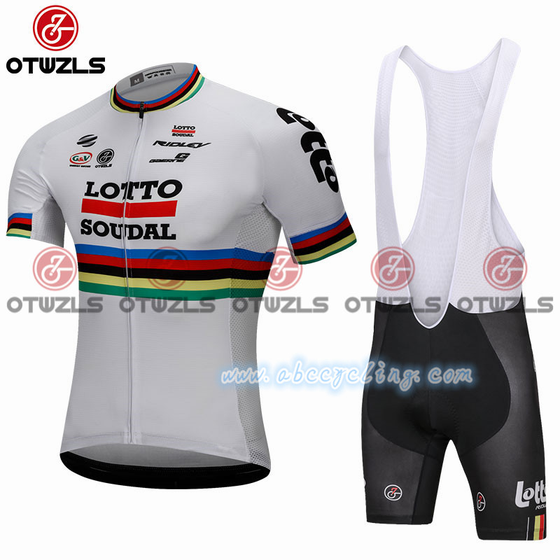 2018 Abbigliamento Lotto Soudal Manica Corta bianco