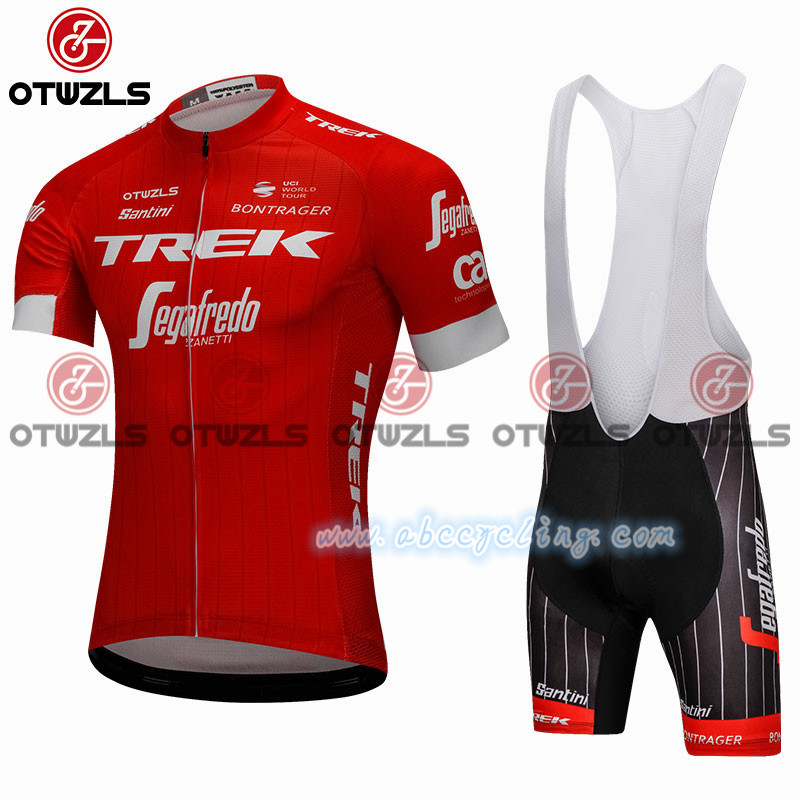 2018 Abbigliamento Ciclismo Trek Segafredo Manica Corta rosso