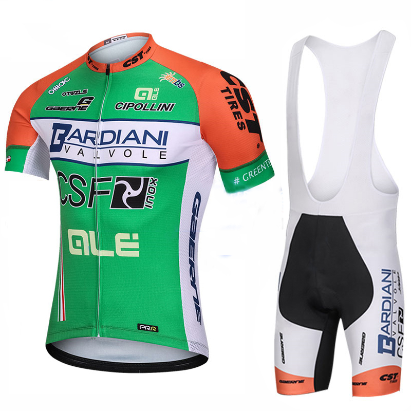 Abbigliamento Ciclismo Bardiani CSF 2018 Manica Corta bianco e verde